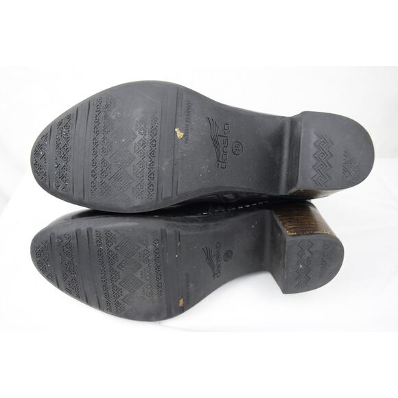 Dansko "Hayley" Black Leather & Suede Block Heeled Biker Bootie EUR. 36 US 5-5.5 - Picture 8 of 9